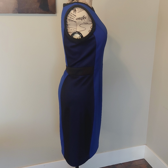 🖤Jessica Blue & Black Mesh Detail Dress sz 14 - Picture 7 of 9